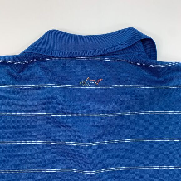 Greg Norman PlayDry Polo Shirt Mens XL Extra Large Blue Striped Performance Golf - Picture 8 of 12